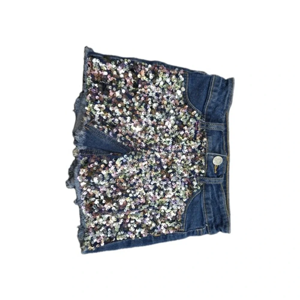 Justice SHORTS Sequins Raw Hem Kid‎ Girls Sz 7